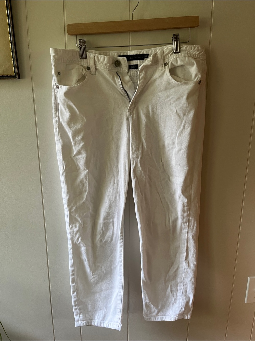 Calvin Klein White Skinny Crop Jeans